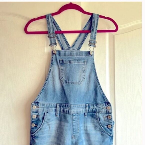 SO medium washed distressed overalls Size 16 kids NWOT - Picture 3 of 6